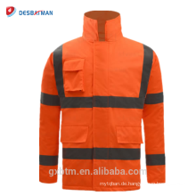ANSI 107 reflektierende Warnschutz-Winter-Sicherheits-Jacke imprägniern hallo Vis Workwear Parka-Orangen-Regenmantel